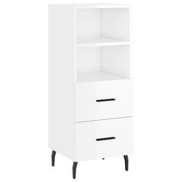 Vidaxl Komoda visok sijaj bela 34,5x34x90 cm inženirski les