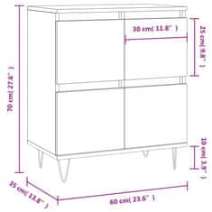 Vidaxl Komoda dimljeni hrast 60x35x70 cm inženirski les