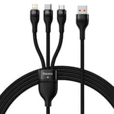 BASEUS 3-v-1 kabel USB na USB-C / iPhone Lightning / micro USB 1,2 m – črn