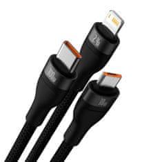 BASEUS 3-v-1 kabel USB na USB-C / iPhone Lightning / micro USB 1,2 m – črn