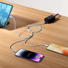 BASEUS Kabel za telefon StarSpeed 3v1 USB - micro USB / iPhone Lightning / USB-C 1,2 m - črn