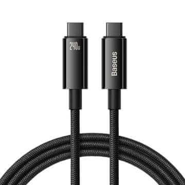 BASEUS Kabel Tungsten Gold USB-C 480 Mb/s 240 W 2 m črn