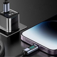Joyroom Kabel za iPhone z LED zaslonom Lightning - USB-C 2,4 A 1,2 m črn