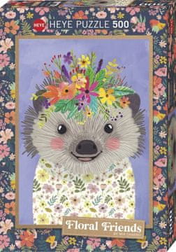 Heye Puzzle Floral Friends: Veseli ježek 500 kosov