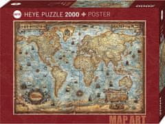 Heye Puzzle Map Art: Svet 2000 kosov
