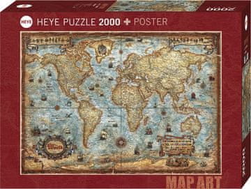Heye Puzzle Map Art: Svet 2000 kosov