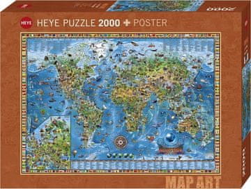 Heye Puzzle Map Art: čudovit svet 2000 kosov