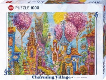 Heye Puzzle Charming Village: Pink trees 1000 kosov
