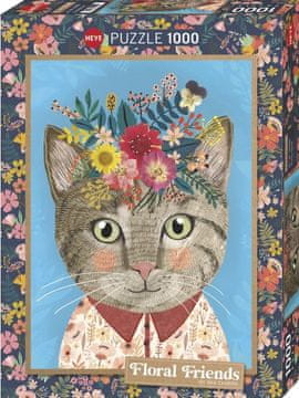 Heye Puzzle Floral Friends: Beautiful cat 1000 kosov
