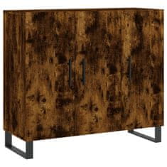 Vidaxl Komoda dimljeni hrast 90x34x80 cm konstruiran les