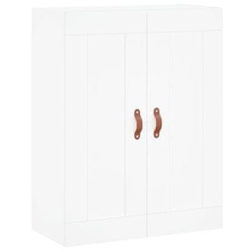 Vidaxl Stenska omarica bela 69,5x34x90 cm inženirski les