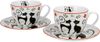 Set 2 skodelic + krožnika, linija Mucki, 280 ml porcelan, darilna embalaža, 4295