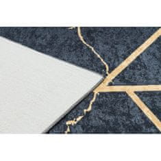 eoshop ANDRE pralna preproga 1222 Marble, geometrijska, nedrseča - črna ( - Velikost: 80x150 cm)