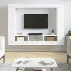 Vidaxl TV omarica visok sijaj bela 152x22x113 cm inženirski les