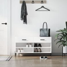 Vidaxl Klop za čevlje bela 102x35x55 cm inženirski les