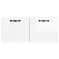 Vidaxl Stenska omarica visok sijaj bela 80x36,5x35 cm inženirski les