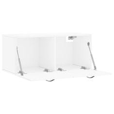 Vidaxl Stenska omarica visok sijaj bela 80x36,5x35 cm inženirski les