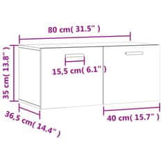 Vidaxl Stenska omarica rjavi hrast 80x36,5x35 cm inženirski les