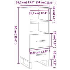Vidaxl Komoda črna 34,5x34x90 cm inženirski les