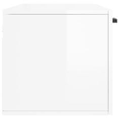 Vidaxl Stenska omarica visok sijaj bela 100x36,5x35 cm konstruiran les