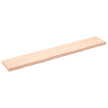 Greatstore Stenska polica 180x30x(2-6) cm neobdelana trdna hrastovina