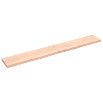 Greatstore Stenska polica 220x30x(2-4) cm neobdelana trdna hrastovina