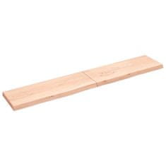 Greatstore Stenska polica 220x40x(2-6) cm neobdelana trdna hrastovina