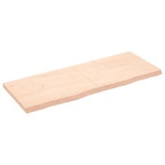 Vidaxl Stenska polica 160x60x6 cm neobdelana trdna hrastovina