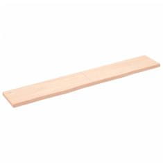 Greatstore Stenska polica 180x30x(2-4) cm neobdelana trdna hrastovina