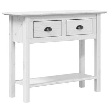 Vidaxl Konzolna mizica BODO bela 91x35x74 cm trdna borovina