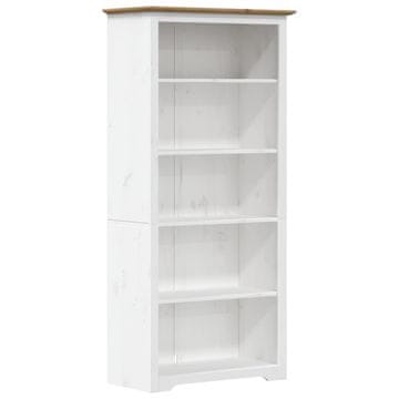 Vidaxl Knjižna omara BODO rjava 82x40x173 cm trdna borovina 5 polic