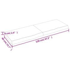 Vidaxl Kopalniški pult svetlo rjav 120x40x6 cm obdelan trden les