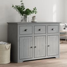 Vidaxl Komoda BODO siva 115,5x44x80 cm trdna borovina