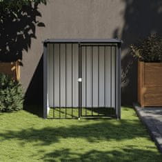 Vidaxl Pasja uta s streho črna 110x103x109 cm pocinkano jeklo