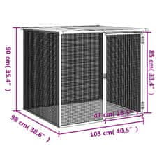 Vidaxl Kokošnjak s streho antracit 103x98x90 cm pocinkano jeklo