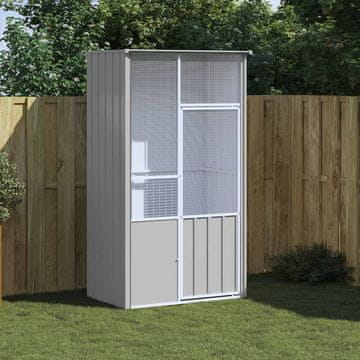 Vidaxl vidaXL Ptičja ptica siva 115x78x200 cm pocinkano jeklo