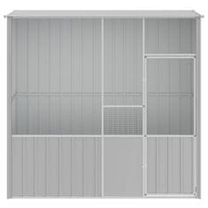 Vidaxl Ptičja kletka siva 215x78x200 cm pocinkano jeklo