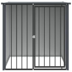 Vidaxl Pasja uta s streho črna 110x103x109 cm pocinkano jeklo