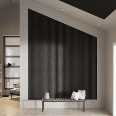 LAMEO Akustični leseni paneli, črn mat, 30x275cm (0.82 m²)