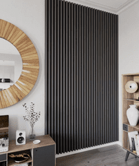 LAMEO 3D dekorativne lamele, lesene letvice za stena, strop ali predelna stena (3x4 cm) (antracit)