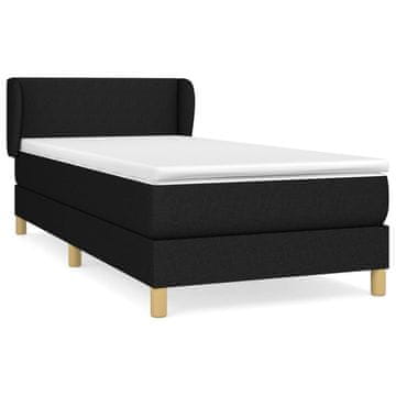 Vidaxl Box spring postelja z vzmetnico črn 90x190 cm blago
