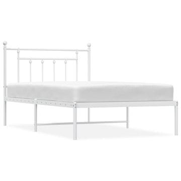 Vidaxl Kovinski posteljni okvir z vzglavjem bel 100x200 cm