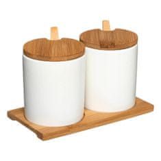 Northix Začimbne pločevinke iz bambusa in porcelana - 2 kos 