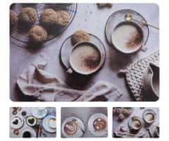 STREFA Podstavki za kavo 43,5x28,5cm mix 4 dekorji plastika