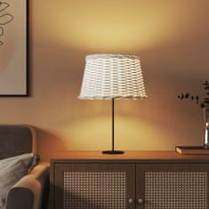 Vidaxl Senčilo za svetilko belo Ø45x28 cm pleteno