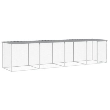 Vidaxl Kokošnjak s streho svetlo sivo 403x98x90 cm pocinkano jeklo