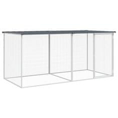 Greatstore Kokošnjak s streho antracit 203x98x90 cm pocinkano jeklo