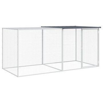 Vidaxl Kokošnjak s streho antracit 203x98x90 cm pocinkano jeklo