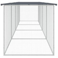 Greatstore Kokošnjak s streho antracitna 403x98x90 cm pocinkano jeklo