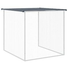 Greatstore Kokošnjak s streho antracitna 403x98x90 cm pocinkano jeklo